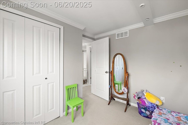 4160 Dawn Ln, West Bloomfield, MI 48323 - playroom with carpet floors and ornamental molding