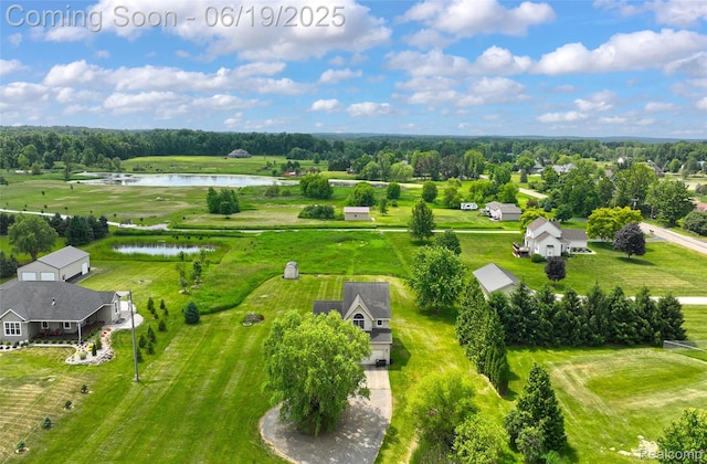 2102 Oakwood Rd, Ortonville, MI 48462 - bird's eye view of a nearby body of water and a tree filled landscape