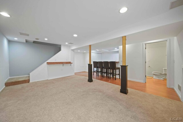 7555 Sherlock Dr, Onsted, MI 49265 - finished basement featuring carpet and recessed lighting