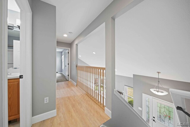 7555 Sherlock Dr, Onsted, MI 49265 - corridor featuring light wood-type flooring and recessed lighting