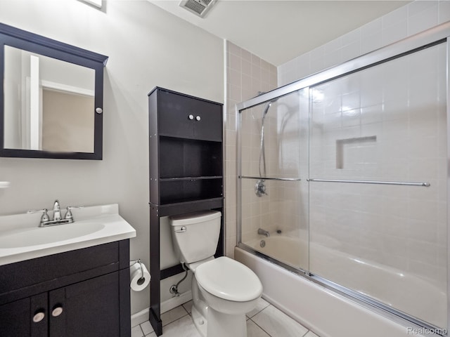 1829 Golf Ridge Dr, Bloomfield Hills, MI 48302 - full bathroom with enclosed tub / shower combo, vanity, and tile patterned flooring