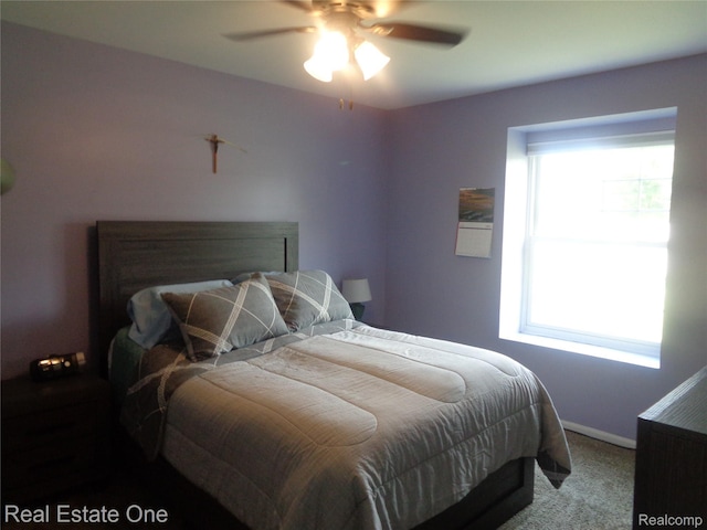 225 Brookwood Dr Unit 10, South Lyon, MI 48178 - carpeted bedroom featuring a ceiling fan and baseboards