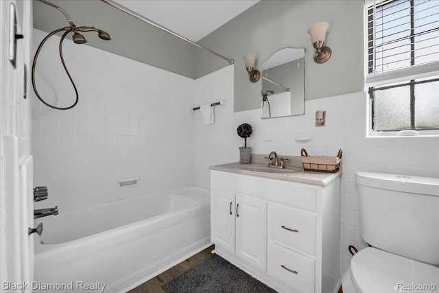 5500 Harvard Rd, Detroit, MI 48224 - full bath featuring vanity, bathing tub / shower combination, and wood finished floors