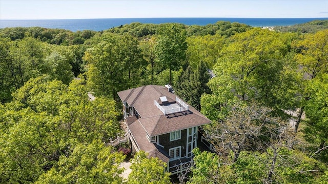 4679-4681 Forest Ridge Dr, Holland, MI 49423 - aerial view of property and surrounding area featuring a forest and a nearby body of water
