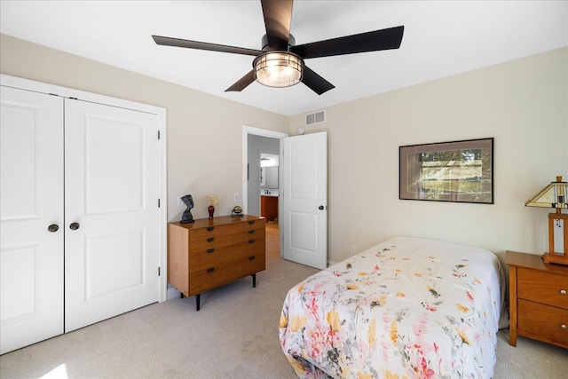 4679-4681 Forest Ridge Dr, Holland, MI 49423 - bedroom with light carpet, a closet, and a ceiling fan
