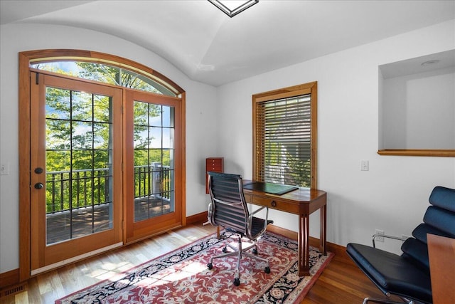 4679-4681 Forest Ridge Dr, Holland, MI 49423 - office space featuring lofted ceiling and wood finished floors
