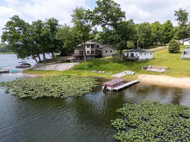 17295 Stevens Forest Lake St, Cassopolis, MI 49031 - dock with a yard and a deck with water view