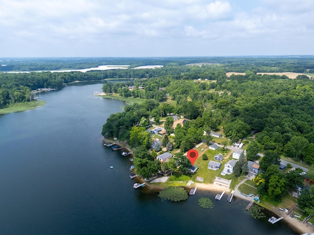 17295 Stevens Forest Lake St, Cassopolis, MI 49031 - aerial view of property's location featuring a nearby body of water and a forest