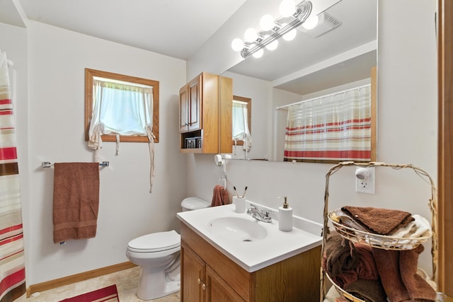 17295 Stevens Forest Lake St, Cassopolis, MI 49031 - bathroom with vanity, curtained shower, and tile patterned floors