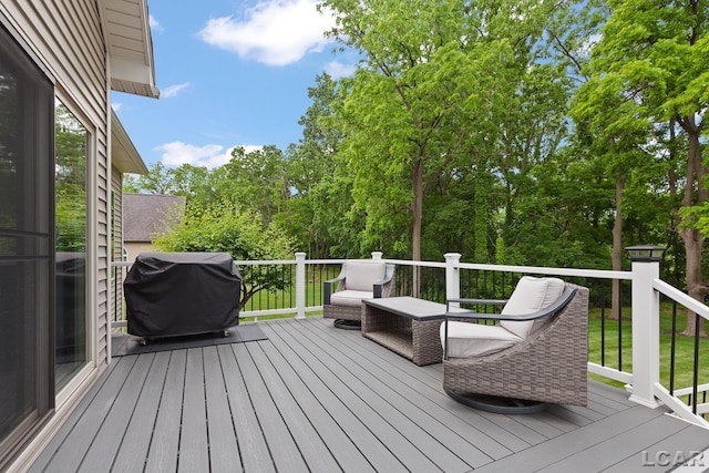 3054 Windmill Dr, Adrian, MI 49221 - wooden terrace with grilling area