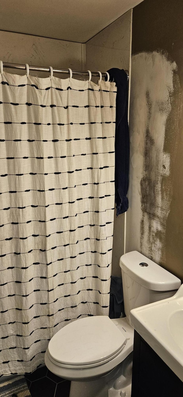 219 Walnut Woods Ct, Plainwell, MI 49080 - bathroom with vanity and a shower with curtain