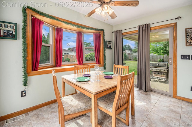 9300 Clippert St, Taylor, MI 48180 - dining room featuring ceiling fan and light tile patterned floors