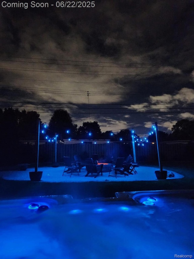9300 Clippert St, Taylor, MI 48180 - view of pool at twilight