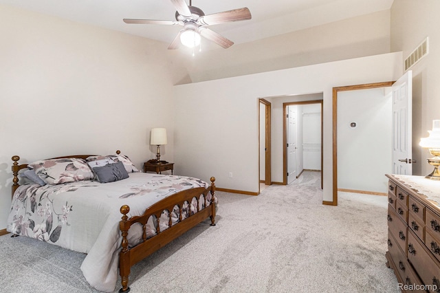 6144 Northridge Hills Dr, Brighton, MI 48116 - bedroom with light colored carpet and a ceiling fan
