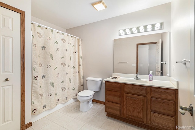 6144 Northridge Hills Dr, Brighton, MI 48116 - bathroom featuring tile patterned flooring, vanity, and a shower with shower curtain