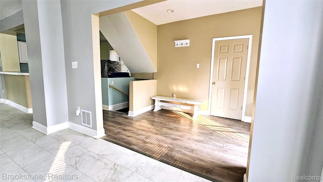 2520 Seyburn St, Detroit, MI 48214 - entrance foyer featuring marble finish flooring and baseboards
