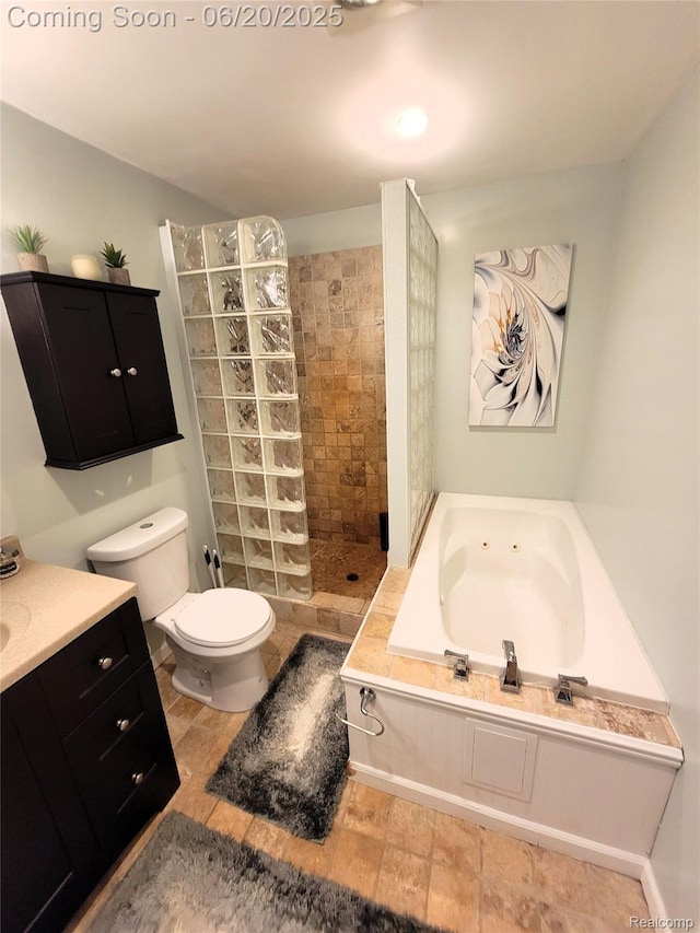 11329 E Shore Dr, Whitmore Lake, MI 48189 - full bathroom with walk in shower, a tub with jets, and vanity