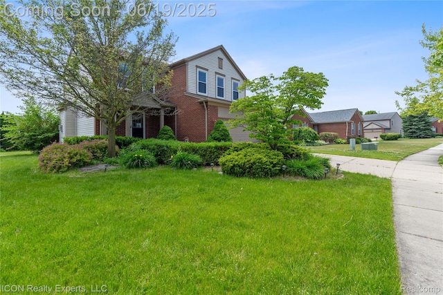 17922 Wingate Dr, Macomb, MI 48042 - traditional-style house with brick siding and a front yard