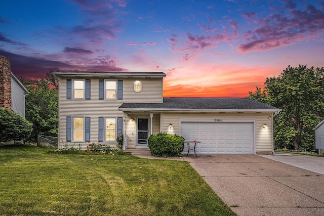 2502 Thorn Creek St SE, Kentwood, MI 49508 - view of front of property with concrete driveway and a garage