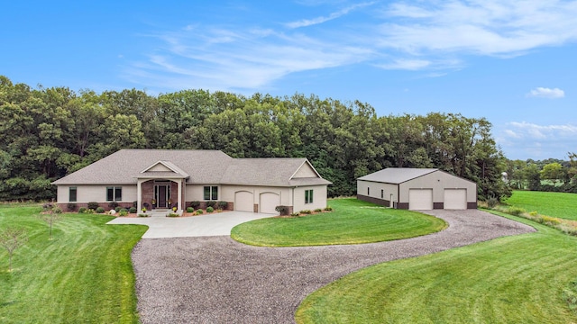 68363 Calvin Center Rd, Cassopolis, MI 49031 - single story home featuring a front lawn and a detached garage