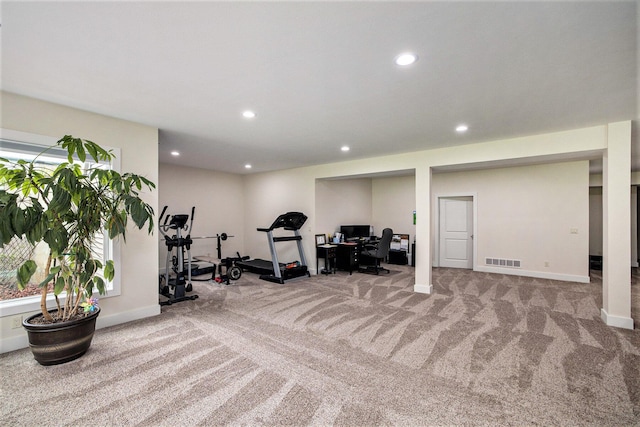 68363 Calvin Center Rd, Cassopolis, MI 49031 - workout area with carpet flooring and recessed lighting