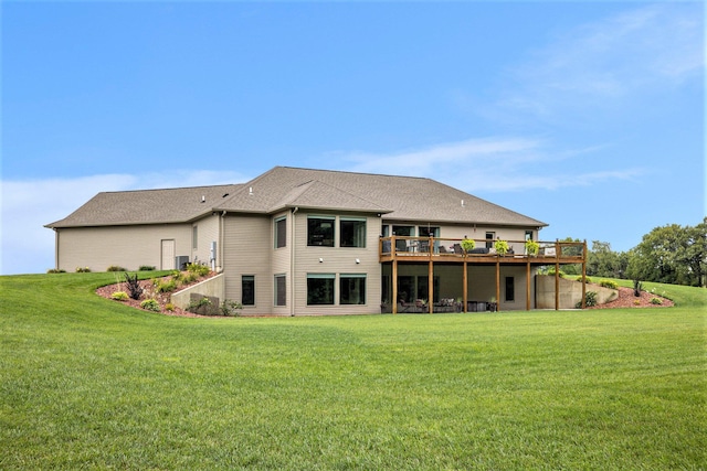 68363 Calvin Center Rd, Cassopolis, MI 49031 - rear view of property with a wooden deck and a yard