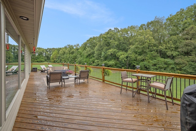 68363 Calvin Center Rd, Cassopolis, MI 49031 - wooden deck with outdoor lounge area