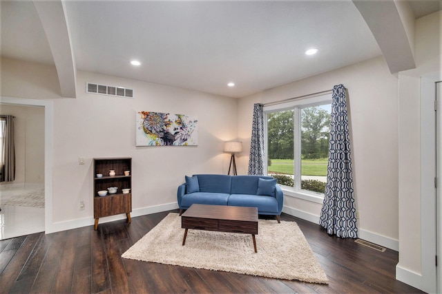 68363 Calvin Center Rd, Cassopolis, MI 49031 - living room featuring dark wood-type flooring and recessed lighting