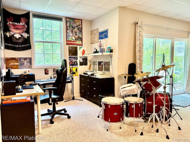 5089 Northfield Dr, Howell, MI 48843 - carpeted office with a drop ceiling