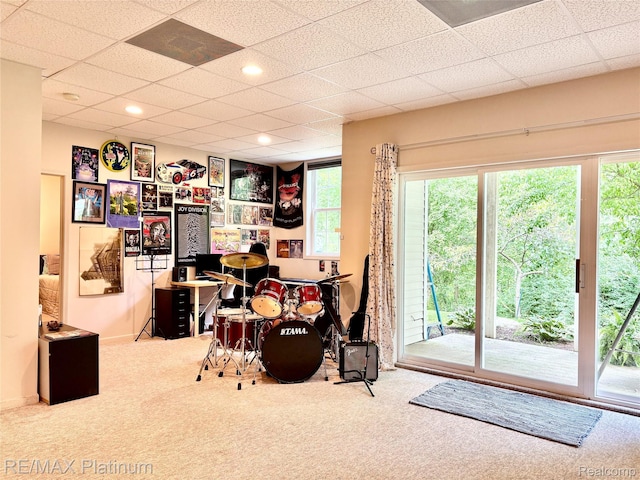 5089 Northfield Dr, Howell, MI 48843 - home office with carpet flooring and recessed lighting