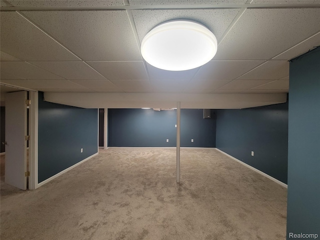 3136 Alden Dr, Sterling Heights, MI 48310 - finished below grade area featuring carpet floors and a drop ceiling