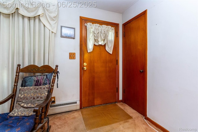 4144 Hillcrest Dr, Warren, MI 48092 - carpeted foyer entrance featuring baseboard heating