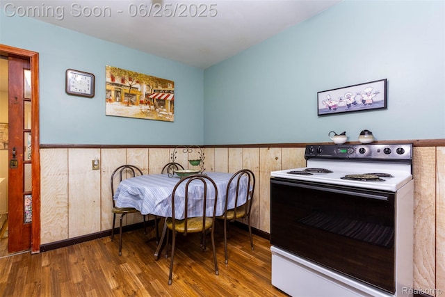 4144 Hillcrest Dr, Warren, MI 48092 - dining room with wood finished floors, wainscoting, and wood walls