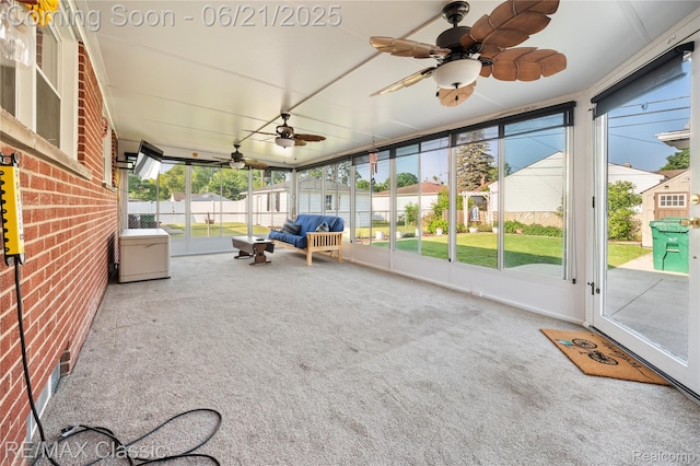 6622 Schaller St, Garden City, MI 48135 - unfurnished sunroom featuring ceiling fan and healthy amount of natural light