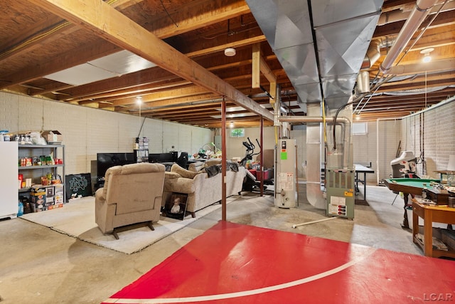 3564 Sapphire Dr, Adrian, MI 49221 - unfinished basement featuring water heater and heating unit