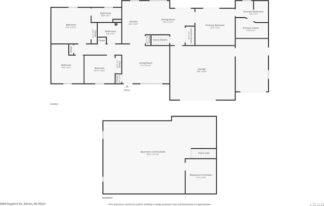 3564 Sapphire Dr, Adrian, MI 49221 - view of home floor plan