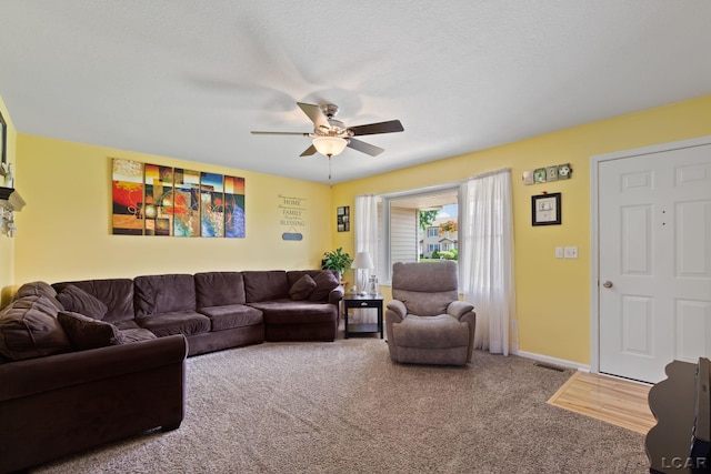 3564 Sapphire Dr, Adrian, MI 49221 - living area featuring a ceiling fan and carpet floors