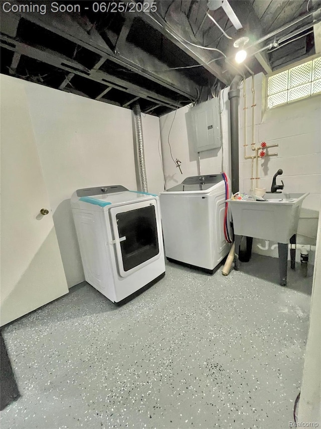 10351 Kramer, Detroit, MI 48204 - washroom featuring washer and dryer and electric panel