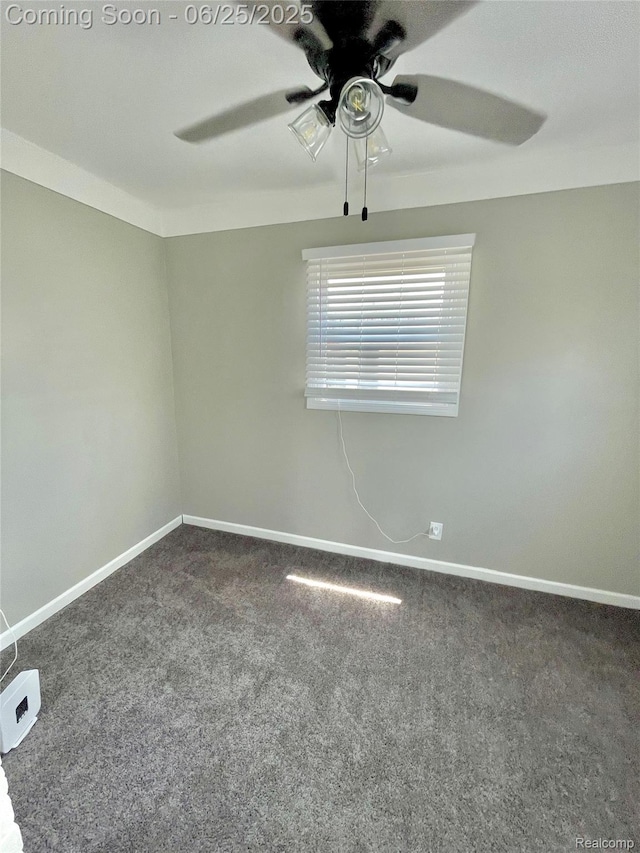 10351 Kramer, Detroit, MI 48204 - spare room with a ceiling fan and dark colored carpet