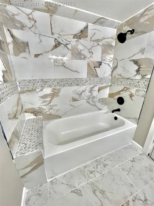 10351 Kramer, Detroit, MI 48204 - bathroom featuring shower / bathtub combination and marble finish flooring
