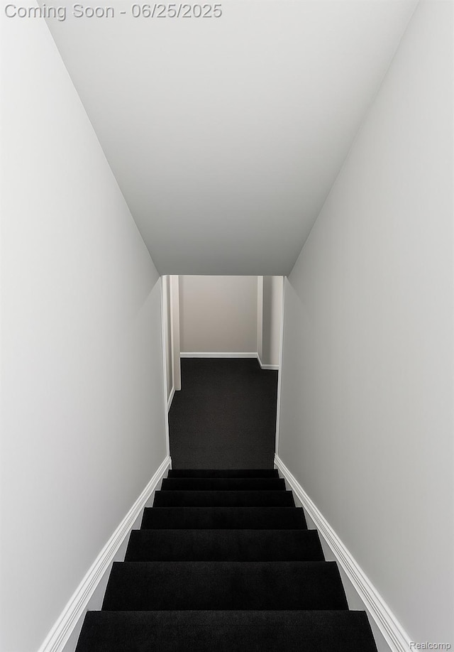 10351 Kramer, Detroit, MI 48204 - stairway featuring baseboards and carpet floors