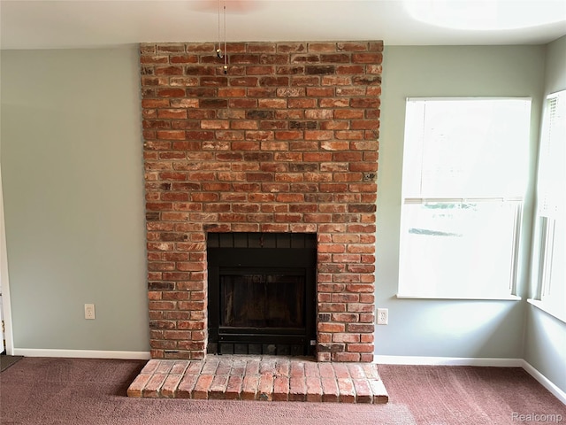 7841 Horseshoe Creek Ct, Whitmore Lake, MI 48189 - detailed view of carpet flooring and a fireplace
