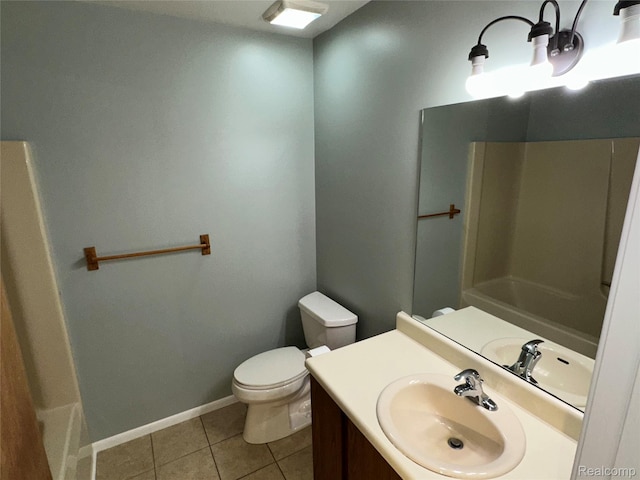 7841 Horseshoe Creek Ct, Whitmore Lake, MI 48189 - bathroom with tile patterned floors, vanity, and shower / bathtub combination