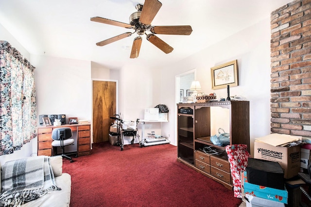 1538 Sheridan Ave, Niles, MI 49120 - office space with dark colored carpet and ceiling fan