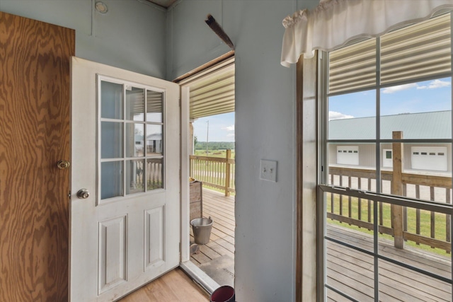 21576 220th Ave, Tustin, MI 49688 - entryway featuring healthy amount of natural light and light wood finished floors