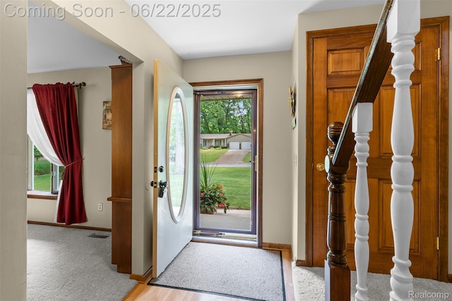 13256 Pine Valley Dr, Clio, MI 48420 - entrance foyer with light colored carpet