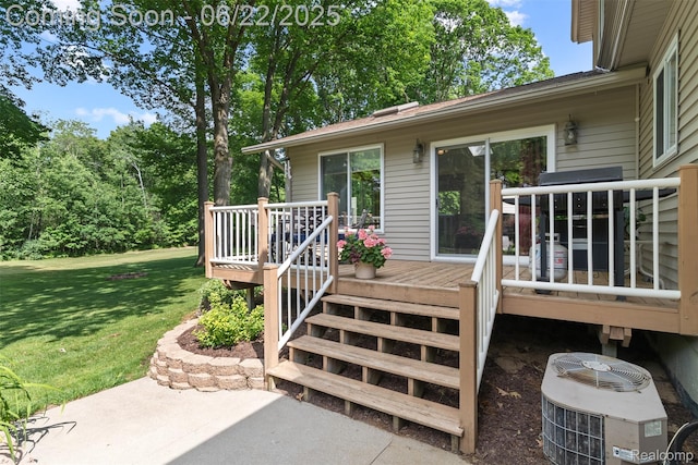 13256 Pine Valley Dr, Clio, MI 48420 - doorway to property with a deck and a yard