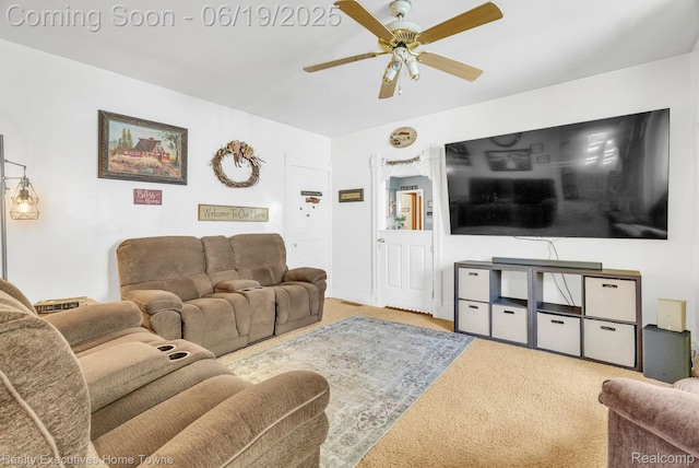 727 Minnie St, Port Huron, MI 48060 - carpeted living area with ceiling fan