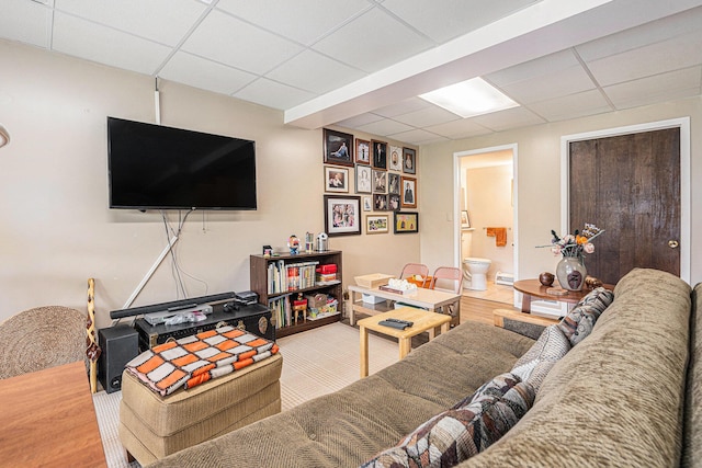 2519 Meade Ct, Ann Arbor, MI 48105 - living room with a paneled ceiling and wood finished floors