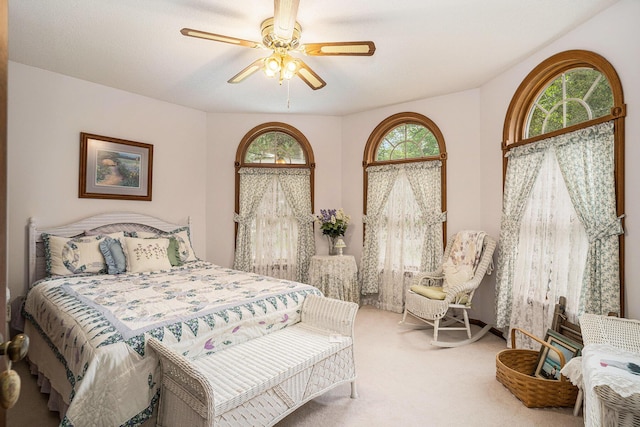 4686 Doug Dr, Whitehall, MI 49461 - carpeted bedroom featuring a ceiling fan